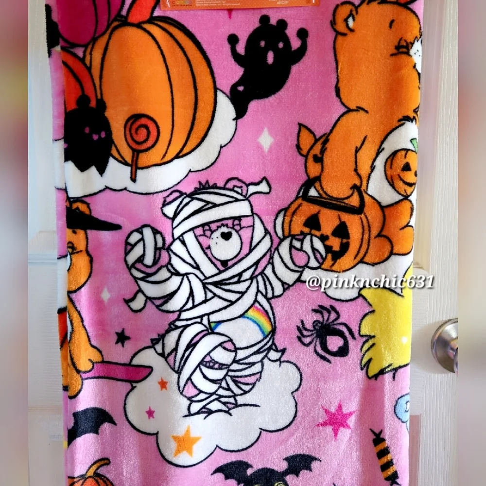 Viral Care Bears Purple Halloween Throw  Blanket Plush Twin Mummy